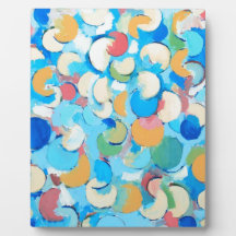 Colorful Partial Eclipses (circular cubism) Plaque