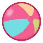 Colorful Pastel Beach Ball 2 Round Sticker