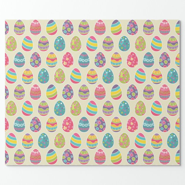 Colorful Pastel Easter Eggs Cute Pattern Wrapping Paper 2/4