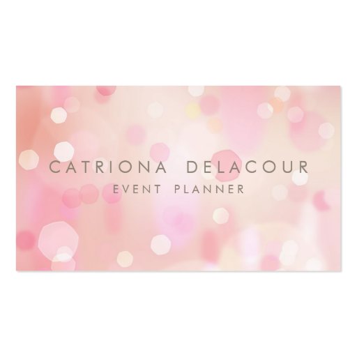 Colorful Pastel Lights Bokeh Business Card (front side)