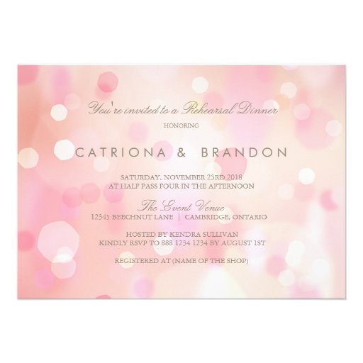 Colorful Pastel Lights Rehearsal Dinner Invitation (front side)