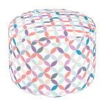 Colorful pastel shaded circular patterned pouf round pouf