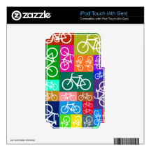 Colorful Patchwork Bicycle Art iPod Touch 4G Decal