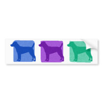Colorful Patterdale Terrier Silhouettes bumper stickers by MenagerieMayhem Colorful Patterdale Terrier Silhouettes bumper stickers