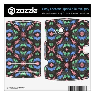 Colorful pattern on black xperia x10 skin