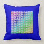 Colorful Pattern on Blue American MoJo Pillow