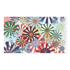 Colorful Pattern Radial Burst Pinwheel Design Business Card Template