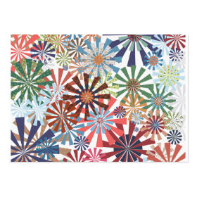 Colorful Pattern Radial Burst Pinwheel Design Business Card