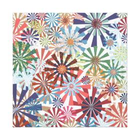 Colorful Pattern Radial Burst Pinwheel Design Gallery Wrapped Canvas