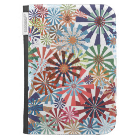 Colorful Pattern Radial Burst Pinwheel Design Case For Kindle