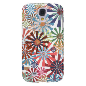 Colorful Pattern Radial Burst Pinwheel Design Samsung Galaxy S4 Case