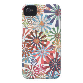 Colorful Pattern Radial Burst Pinwheel Design iPhone 4 Case