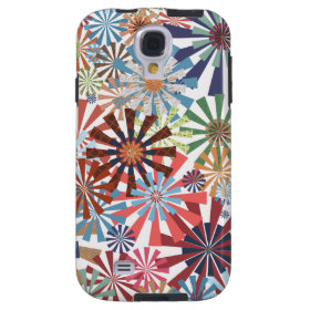 Colorful Pattern Radial Burst Pinwheel Design Galaxy S4 Case