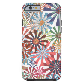 Colorful Pattern Radial Burst Pinwheel Design Tough iPhone 6 Case