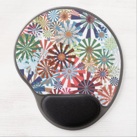 Colorful Pattern Radial Burst Pinwheel Design Gel Mouse Mat