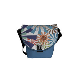 Colorful Pattern Radial Burst Pinwheel Design Courier Bags
