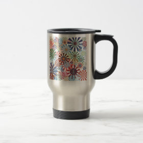 Colorful Pattern Radial Burst Pinwheel Design Coffee Mugs