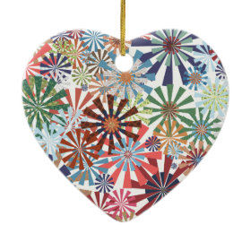 Colorful Pattern Radial Burst Pinwheel Design Christmas Ornament