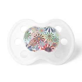 Colorful Pattern Radial Burst Pinwheel Design Baby Pacifiers