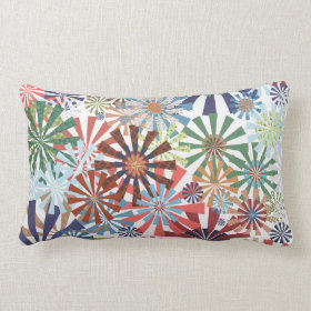 Colorful Pattern Radial Burst Pinwheel Design Pillow