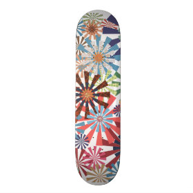 Colorful Pattern Radial Burst Pinwheel Design Custom Skateboard
