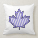 Colorful Patterned Maple Leaf on White Cushion Pillows