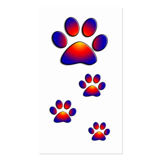 COLORFUL PAW,black white Business Card (back side)