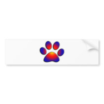 COLORFUL PAW BUMPER STICKER