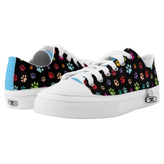 Colorful Paw Prints Design Sneakers