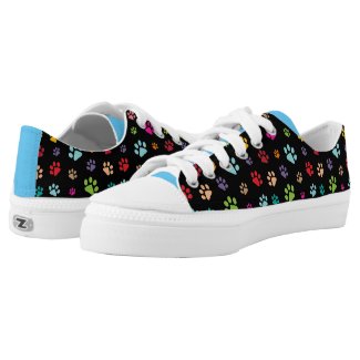Colorful Paw Prints Design Sneakers