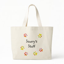 Colorful Paw Prints Personalized Pet Stuff Bag by Victoreeah Colorful Paw Prints Personalized Pet Stuff Bag