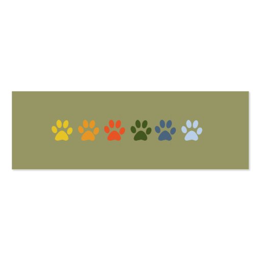 Colorful Paws Business Card Templates (back side)