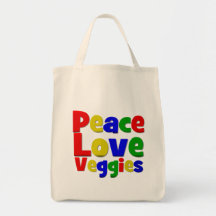 Colorful Peace Love Veggies Bags