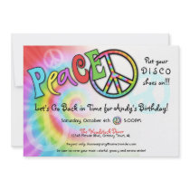 Colorful PEACE Party Invitation