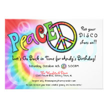 Colorful PEACE Party Invitation
