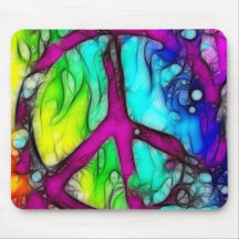 Colorful Peace Sign Mouse Pads