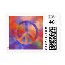 Colorful Peace Sign Postage
