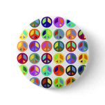 Colorful Peace Signs Button