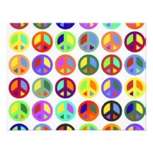 Colorful Peace Signs Invitations
