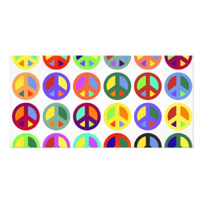 Colorful Peace Signs Custom Photo Card by Creativethought