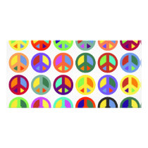 Colorful Peace Signs photo cards by Creativethought Colorful Peace Signs photo cards