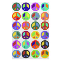 Colorful Peace Signs Customized Stationery