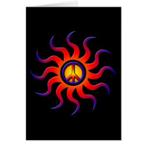 COLORFUL PEACE SUN GREETING CARD