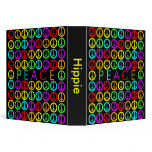 Colorful PEACE w/peace signs Vinyl Binders