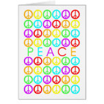 Colorful PEACE w/peace signs Greeting Cards