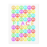 Colorful PEACE w/peace signs Post Cards