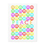 Colorful PEACE w/peace signs Post Cards