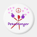 Colorful Peacemonger Fridge Magnets