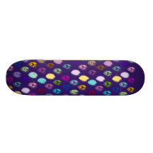 Colorful Peacock feather print Skate Deck