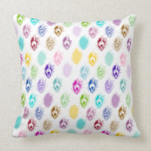 Colorful Peacock feather print Throw Pillows